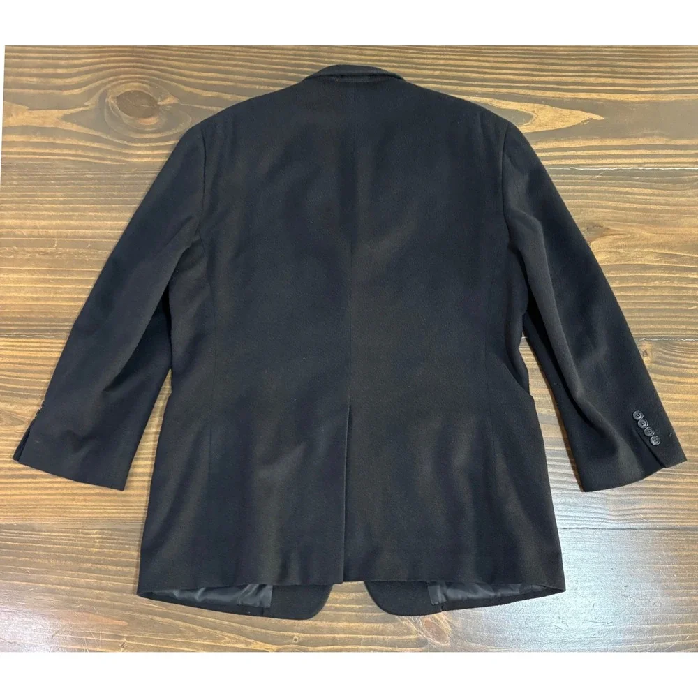 Tasso Elba Mens 100% Camel Hair Blazer Black Lanificio‎ Campore 42R TF52B02